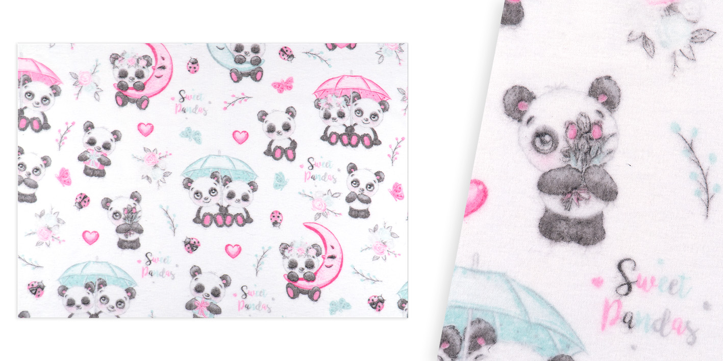 Pielucha flanelowa pandy para